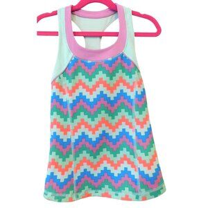 Ivivva Lululemon Girl 8 Athletic Tank Top Multicolored Chevron Pattern